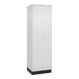 C+P PSA Doppel-Spind Classic PLUS, Sockel, 2 Abteile, 1950x600x500mm, 9016/9016 Verschluss Zylinderschloss