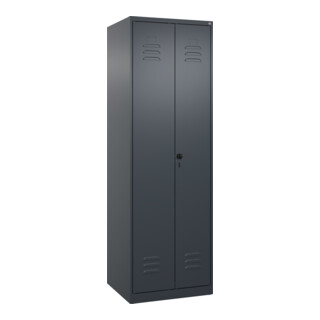 C+P Schwarz-Weiß-Spind Classic PLUS, 2 Abteile, 1850x600x500mm, 7016/7016 Verschluss Sicherheits-Drehriegel