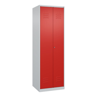 C+P Schwarz-Weiß-Spind Classic PLUS, 2 Abteile, 1850x600x500mm, 7035/3020 Verschluss Zylinderschloss
