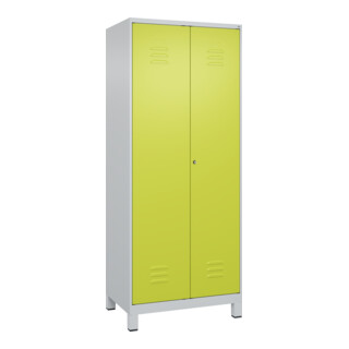 C+P Schwarz-Weiß-Spind Classic PLUS, 2 Abteile, 1850x800x500mm, 7035/0024 Verschluss Zylinderschloss