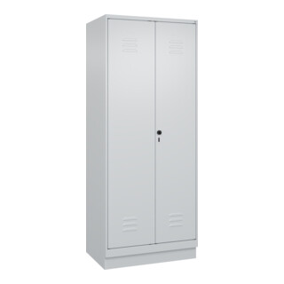 C+P Schwarz-Weiß-Spind Classic PLUS, Sockel, 2 Abteile, 1950x800x500mm, 7035/703 Front RAL 7035 Lichtgrau Verschluss Sicherheits-Drehriegel