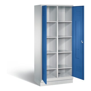 C+P Wäsche-Spind Classic, H1800xB810xT500mm, Front Enzianblau, Korpus Lichtgrau (8022-22B)