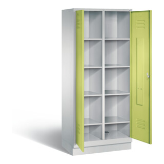 C+P Wäsche-Spind Classic, H1800xB810xT500mm, Front Viridingrün, Korpus Lichtgrau (8022-22B)
