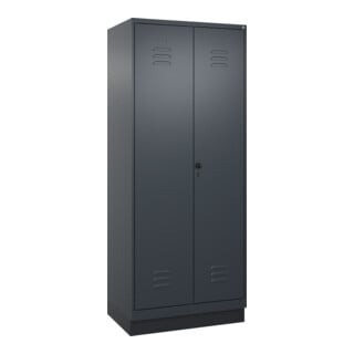 C+P Wäsche-Spind Classic PLUS, Sockel, 2 Abteile, 1950x800x500mm, 7016/7016 Verschluss Sicherheits-Drehriegel Trennwand mittig