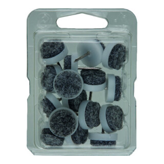 DRANSFELD,Box Filzgleiter m. Nagel Inh. 16, 18mm weiß