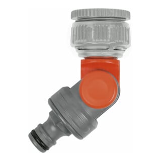 GARDENA SB-Winkelhahnstück für 26,5 mm (G 3/4)-Wasserhahn mit 33,3 mm (G 1)-Gewinde, für 21 mm (G 1/2)-Wasserhahn mit 26,5 mm (G 3/4)-Gewinde
