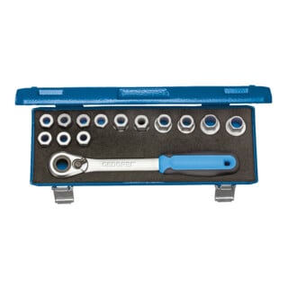 Gedore Steckschlüsselsatz, Set 14-teilig, 6-kant, 1/2 Zoll, 10-24mm, Werkzeug, Nüsse Knarre, für KFZ, 19 SKU 20
