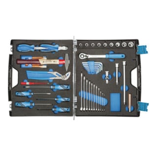 Gedore Werkzeugkoffer TOURING, Set 49-teilig, gefüllt, universal, Werkzeug, für Haushalt, im Kunststoff-Koffer, 1000