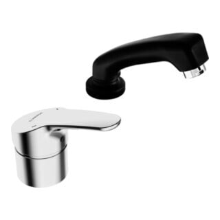 Hansa Waschtisch-Einhebelmischer HANSAMIX Handbrause sw, f Friseur-Waschtisch, chrom