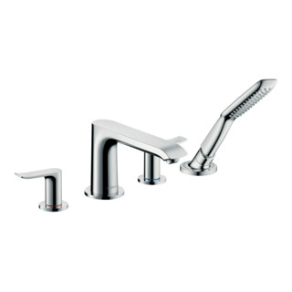 hansgrohe Fertigmontageset Metris 4-Loch-Wannenrand-Armatur, chrom