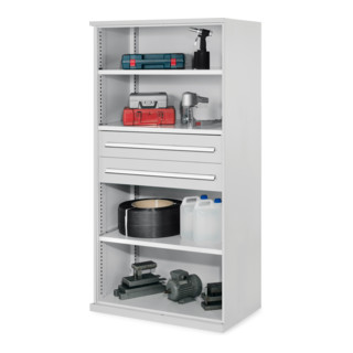 Kappes Schwerlastregal Mod. 42 OMT RAL 7035 3 Fachböden 2 Schubladen