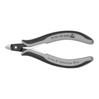 KNIPEX 79 02 120 ESD Präzisions-Elektronik-Seitenschneider ESD brüniert 120 mm