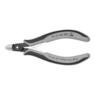 KNIPEX 79 12 125 ESD Präzisions-Elektronik-Seitenschneider ESD brüniert 125 mm