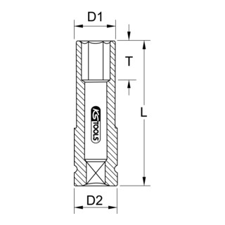 KS Tools 1/2' Alu-Felgen Kraft-Stecknuss robust, lang