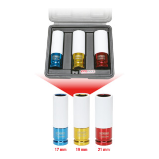 KS Tools 1/2' Alu-Felgen Kraft-Stecknuss-Satz, 3-teilig