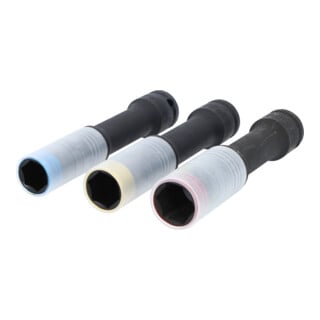 KS Tools SlimPOWER Alu-Felgen Kraft-Stecknuss-Satz, extra lang, 3-teilig, 1/2', 17, 19, 21mm