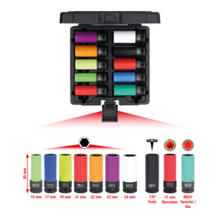 KS Tools Spezial-Alu-Felgen Kraft-Stecknuss-Satz 1/2 Zoll, 10-tlg.