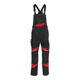 KÜBLER Latzhose ACTIVIQ cotton+ schwarz/mittelrot 40