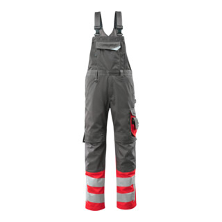 MASCOT® Latzhose Sunderland 90C60 dunkelanthrazit hi-vis rot
