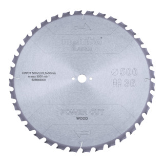 Metabo Sägeblatt 'power cut wood - classic', 500x30 Z36 TZ 15°