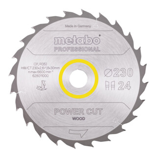 Metabo Sägeblatt 'power cut wood - professional', 230x2,6/1,8x30, Z24 WZ 20°