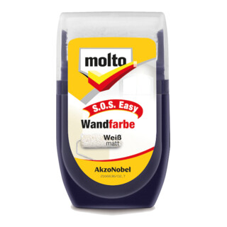 moltofill S.O.S. Wandfarbe 30 ml Ausbesserungsfarbe Farbroller weiß molto