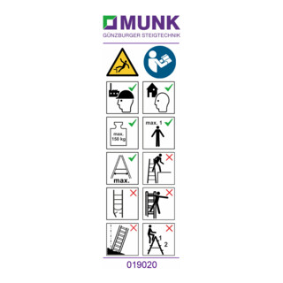 Munk Hinweis-Aufkleber für Baugrubenleiter Aufkleber 19105