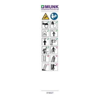 MUNK Hinweis-Aufkleber für Klappleitern 2-teilig Aufkleber 19029