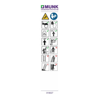 Munk Hinweis-Aufkleber für Montagetritt Aufkleber 19301