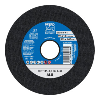 PFERD TOOLS Trennscheibe EHT 115x1,0x22,23 mm gerade Leistungslinie SG ALU für Alu