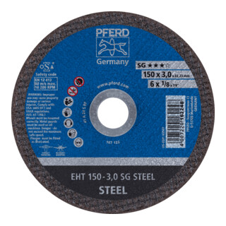 PFERD TOOLS Trennscheibe EHT 150x3,0x22,23 mm gerade Leistungslinie SG STEEL für Stahl