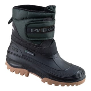 PVC-Winterstiefel Gr. 45 schwarz mit Klettverschluss und Webpelzfutter