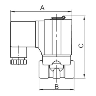 Riegler 2/2-Wege-MV.,»2KS« ES, NO, vorgesteuert ,230 V,50 Hz, G 3/4, PN 0,5-7 bar 7 bar
