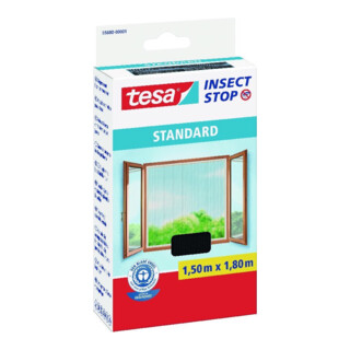 tesa Fliegengitter Stand Klettband für Fenster weiß 1,5m:1,8m