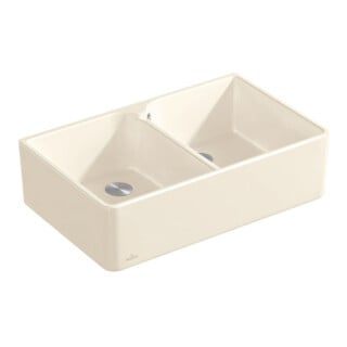 V&B Spülstein Doppelbecken 80 X Spülbecken, weiß alpin CeramicPlus
