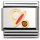 Nomination Classic - DAILY LIFE Edelstahl, Email und 18K-Gold (Schnuller ROSA)