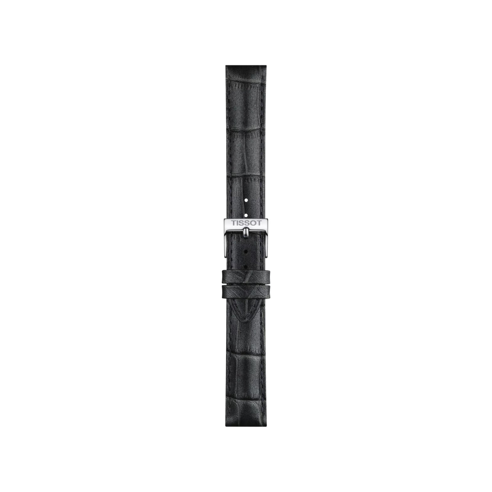 Tissot Uhrband - ORIGINAL TISSOT LEDERARMBAND SILBERGRAU BANDANSTOSS 16 MM - T852047924