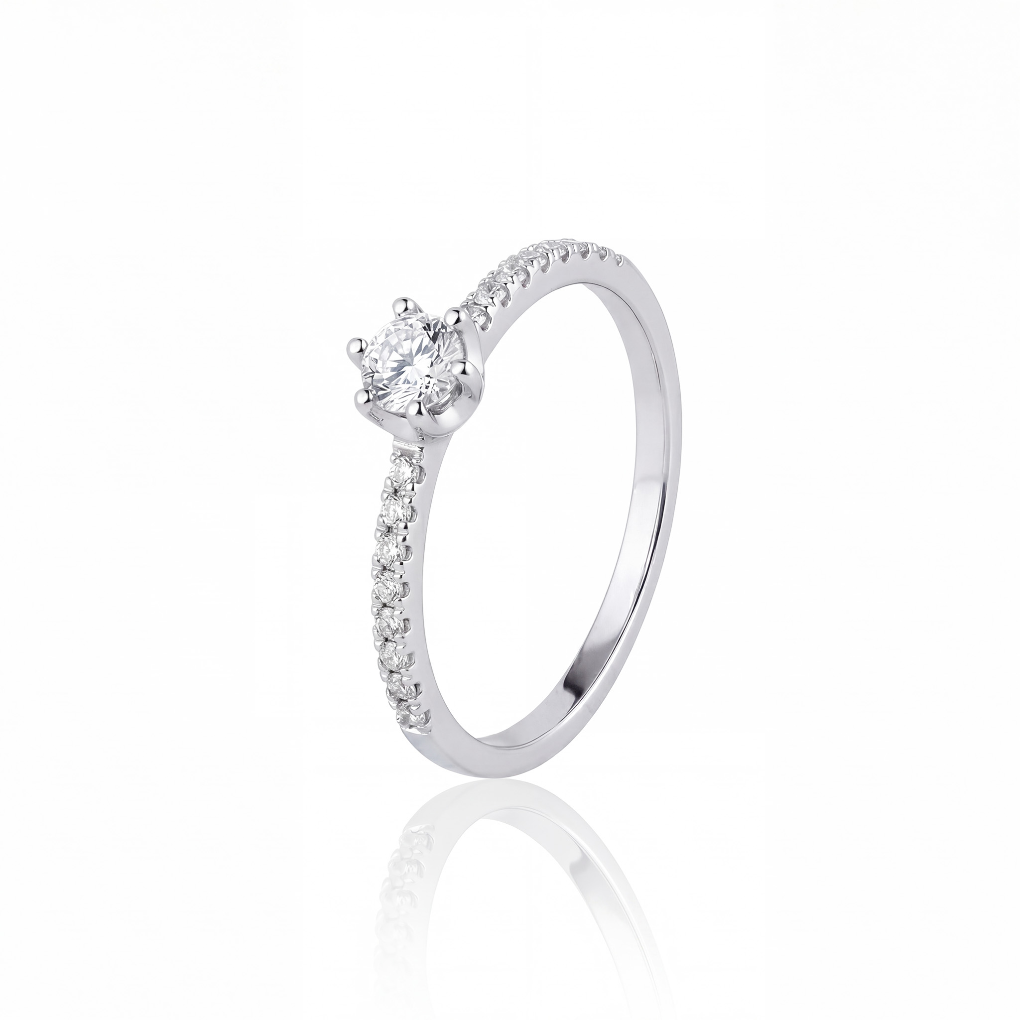 Stardiamant Ring - Ring Weißgold - Brillanten 0,37 ct H/SI
