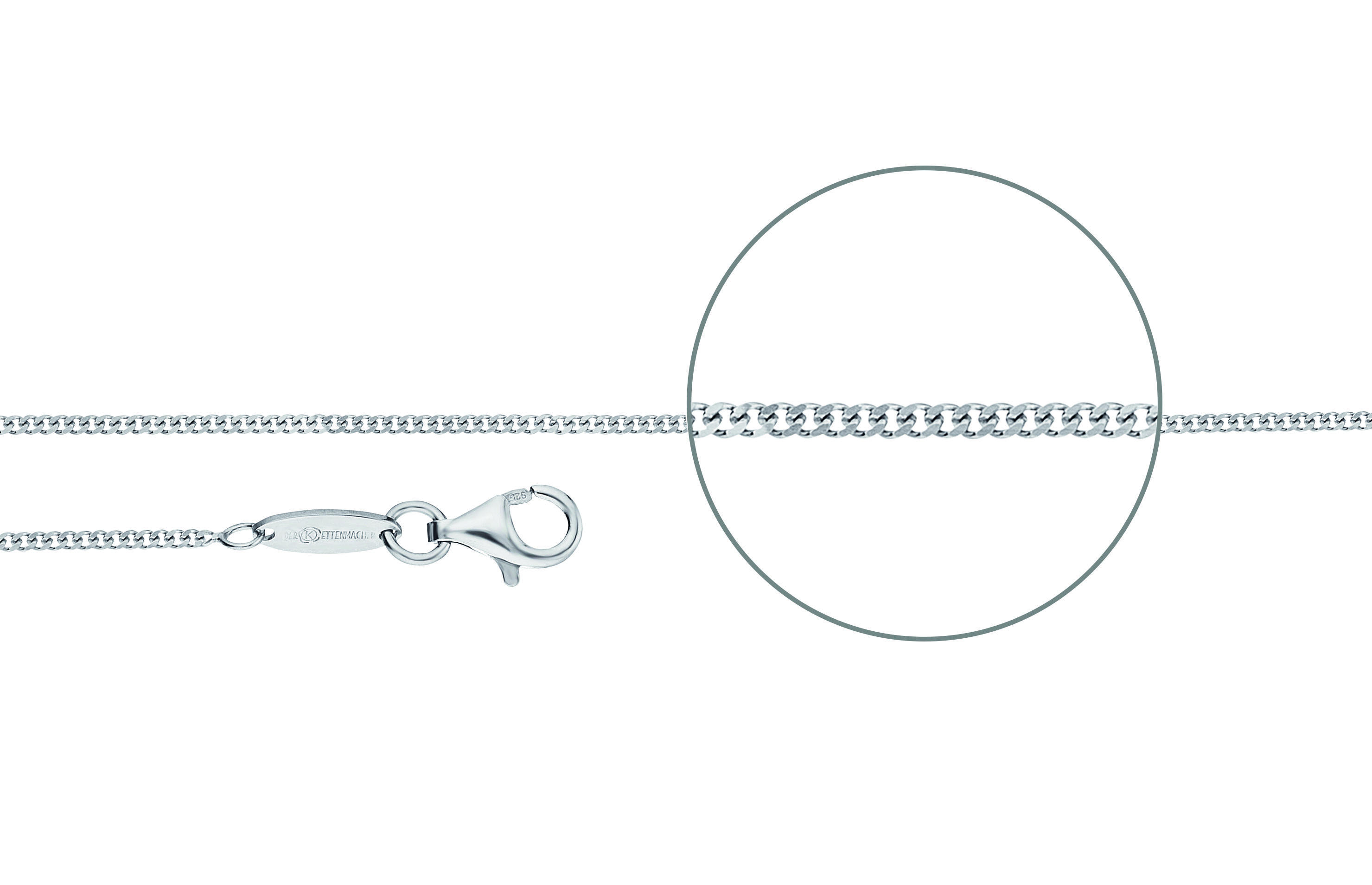 Der Kettenmacher Halskette - Panzerkette Diamantiert Silber - P1-36-38S