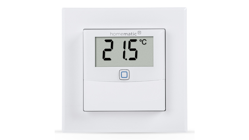 Homematic IP Smart Home Temperatur- und Luftfeuchtigkeitssensor mit Display – innen, HmIP-STHD