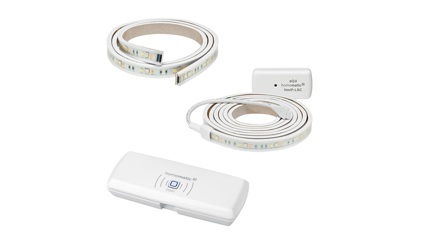 Homematic IP Smart Home Set Licht Basic mit Lightstrip, 3 m (2 + 1 m) und Access Point – basic