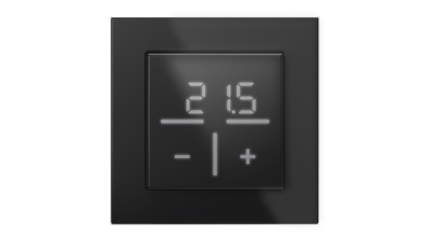 Homematic IP Smart Home Set Glas-Wandthermostat, schwarz, 1-fach Glasrahmen, HmIP-WGT-A + HmIP-GF1-A