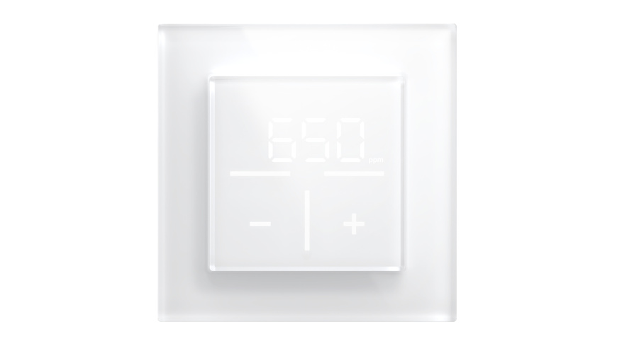 Homematic IP Smart Home Set Glasthermostat mit Co2-Sensor - weiß, 1 Fach-Glasrahmen, HmIP-WGTC + HmIP-GF1