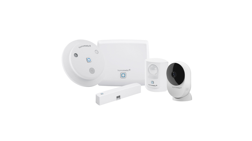 Homematic IP Smart Home Set Sicherheit mit Starter Set Alarm und Innenkamera – basic, HmIP-SK7 und HmIP-CI-B