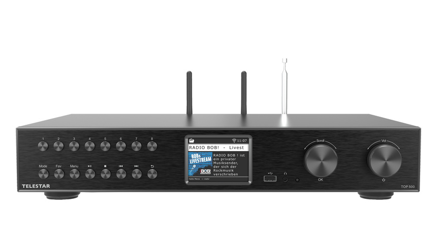 TELESTAR HiFi‑Tuner TOP 500, Internet Radio DAB+ UKW Bluetooth Streaming