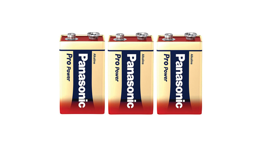 Panasonic Pro Power Alkaline Batterie, 9-V-Block, 3er-Pack