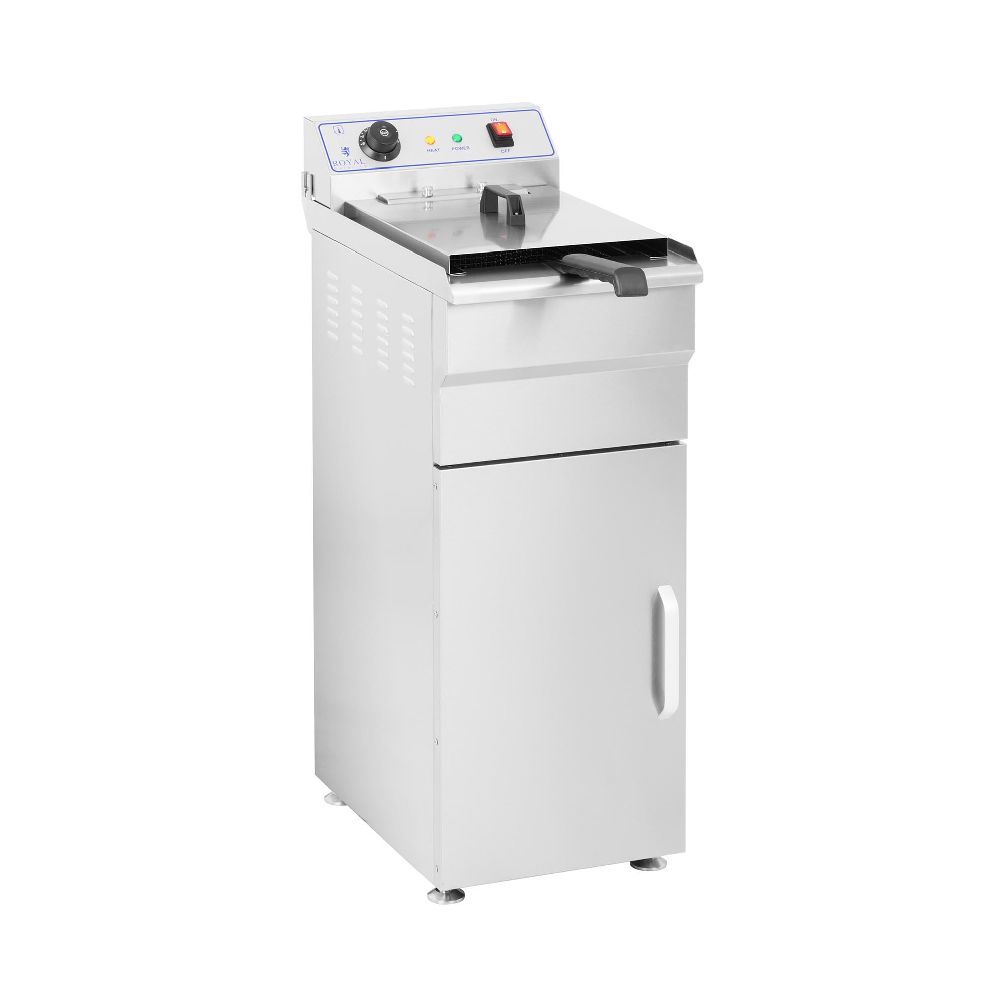 Elektro-Fritteuse - 16 l - 6000 W - 400 V - Unterschrank - Ablasshahn - Royal Catering