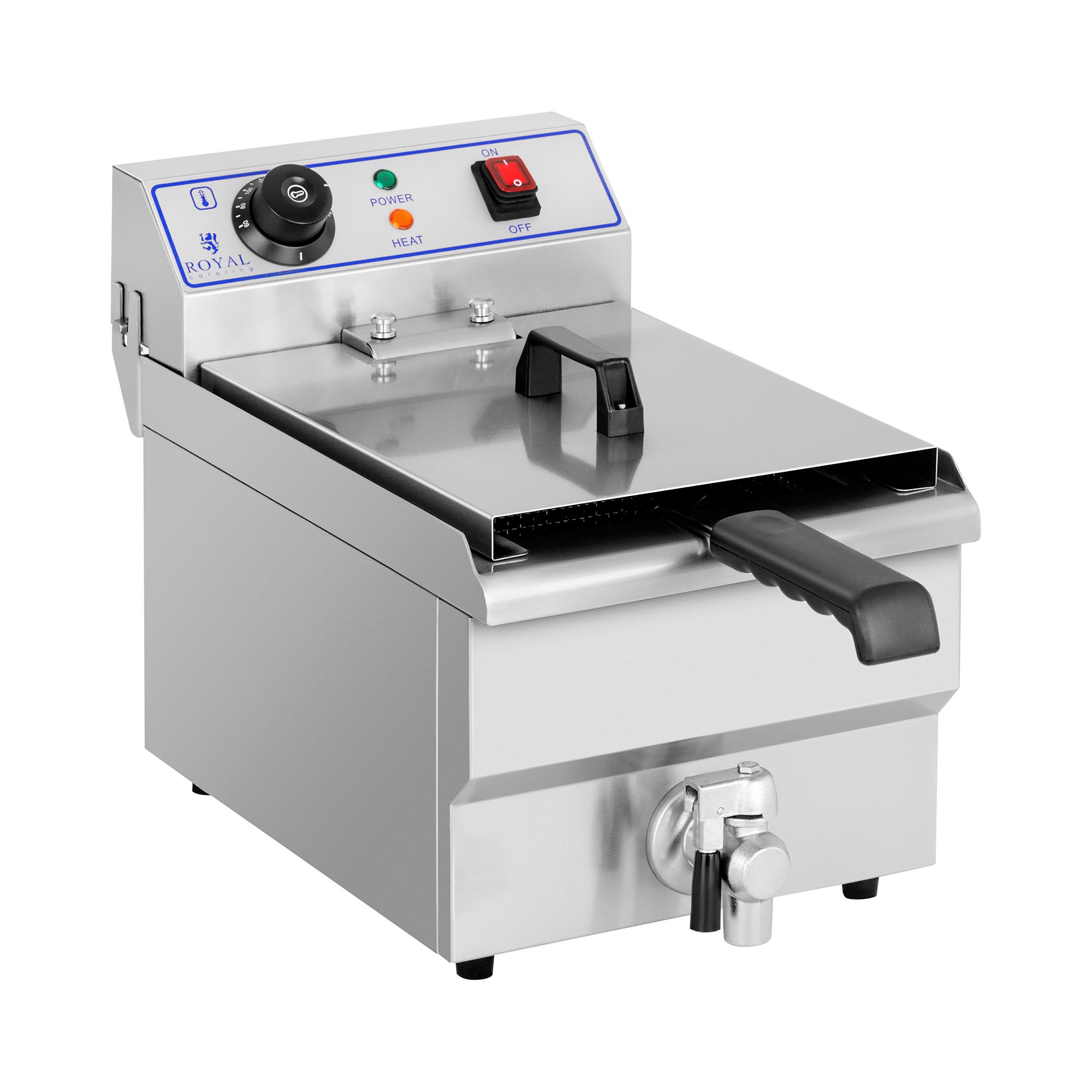 Elektro-Fritteuse - 10 l - 3200 W - Ablasshahn - Royal Catering