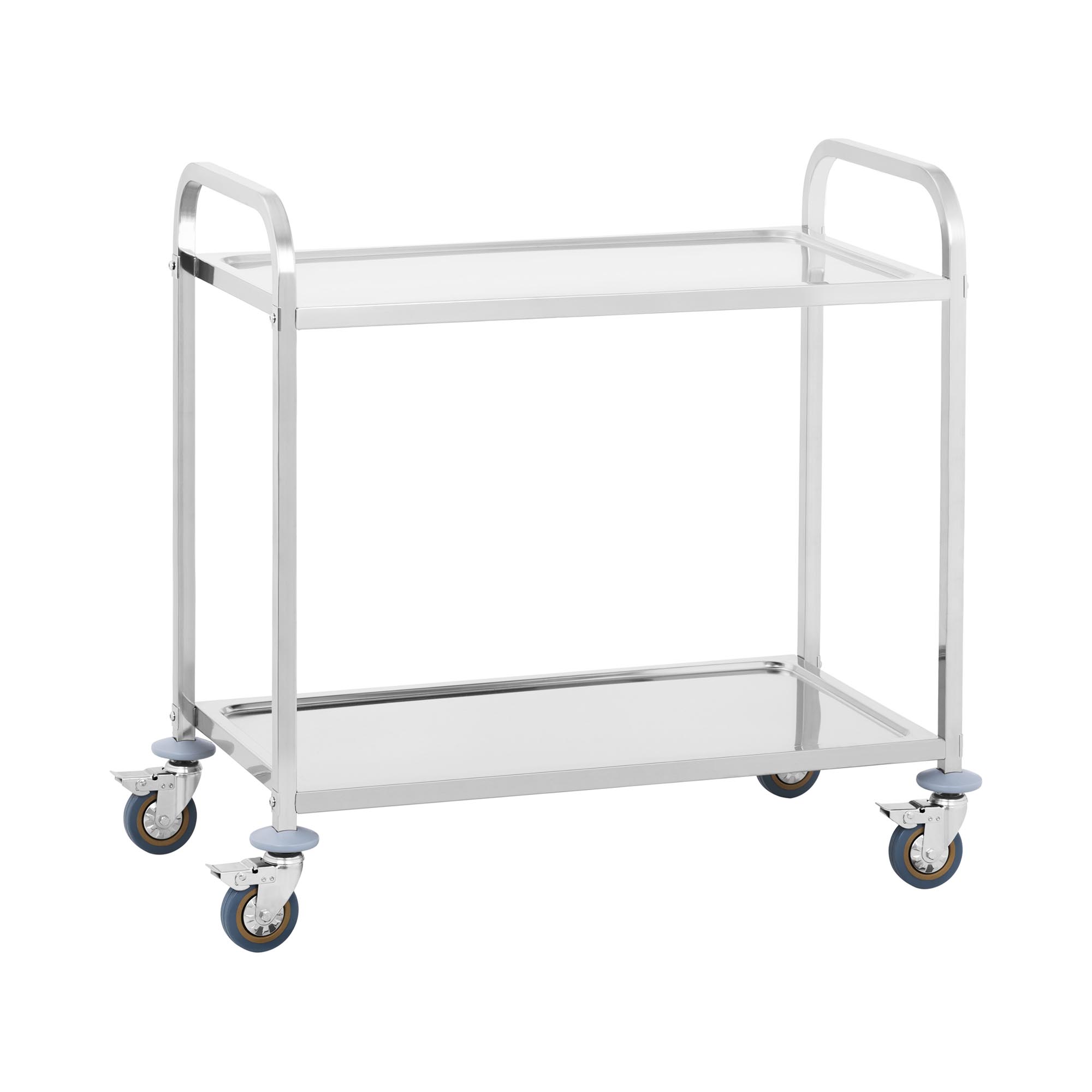 Servierwagen - Edelstahl - 2 Borde - Ablagen: 90 x 50 cm - 300 kg - Royal Catering