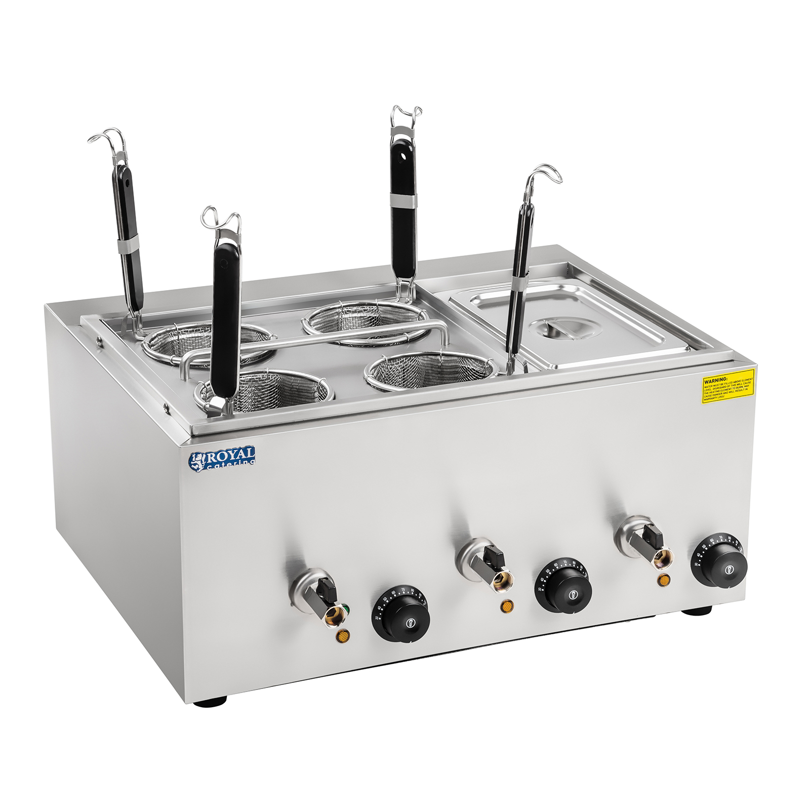 Royal Catering Nudelkocher mit 4 Körben und GN 1/3 Behälter